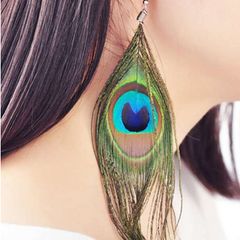 Classy Peacock Feather Earrings
