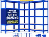 Set of 3 Heavy Duty Corner Shelving Units 2625kg Capacity