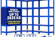 Set of 3 Heavy Duty Corner Shelving Units 2625kg Capacity