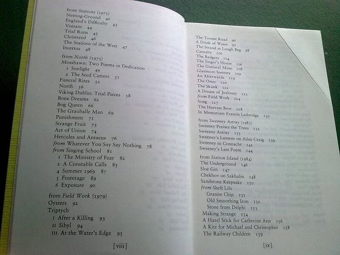 Seamus Heaney new selected poems 1966-1987 Ireland Irish