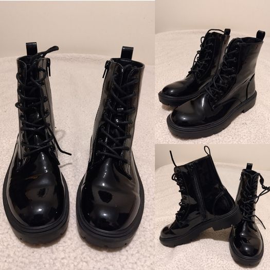 Black Patent Ankle Boots