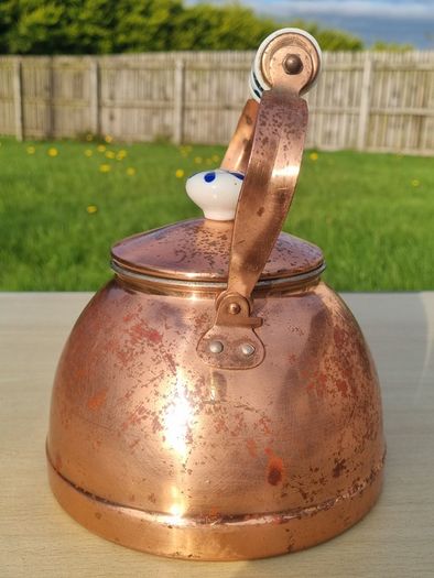 Vintage copper tea kettle
