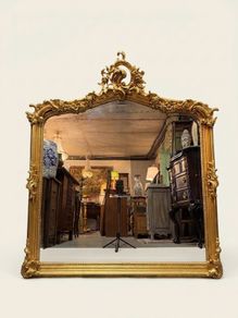 Ornate Gilt Wood Overmantle Mirror