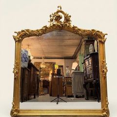 Ornate Gilt Wood Overmantle Mirror