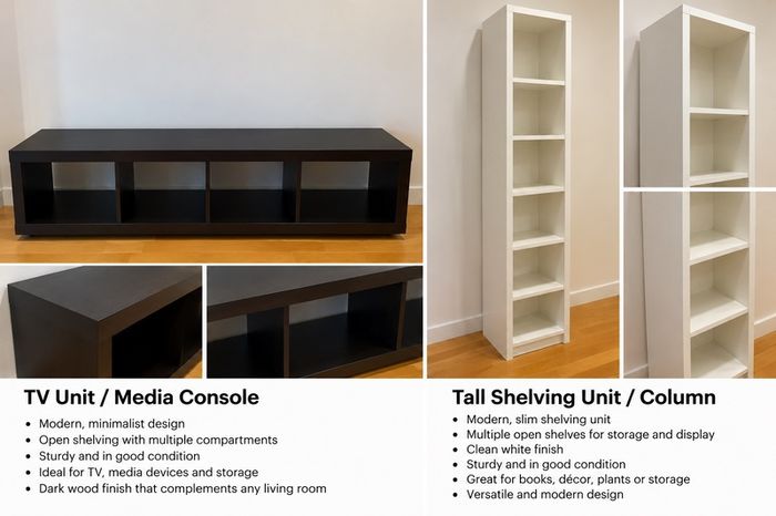 TV Cabinet with Shelving Unit