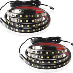 2Pcs 60 Inches LED Truck Bed Strip Lights 12V with Fuse On-Off Switch Waterproof Universal for Truck Van Cargo SUV Boat