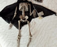 Spooky Hanging Halloween Skeleton Decoration with Light-Up Eyes
