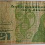 Vintage Ireland Irish 1 pound Banknote Note Queen Meabh Image 10