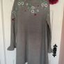 jumper dress Aline yumi jumper dress size small grey frilled cuff with embroidery small 10/12 Image 2