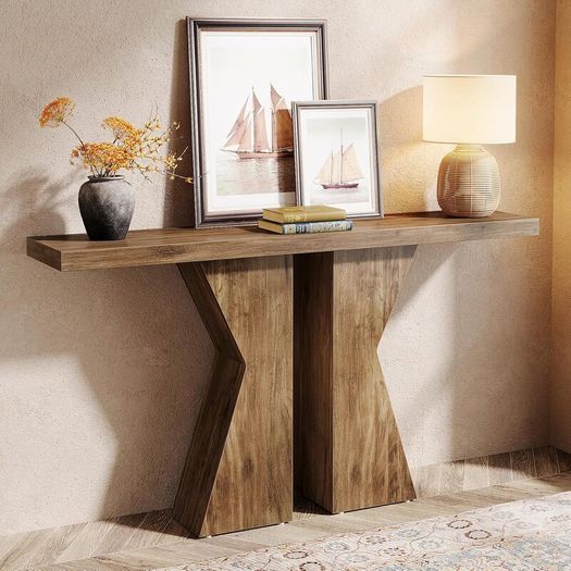 Wooden Console Table, 140 cm, Console Table Behind Sofa Table, Narrow