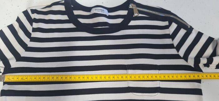 SONIA by Sonia Rykiel black and ivory striped top Sz M (Fit 8-10UK) - Rrp 285