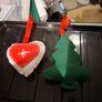 Handmade felt Christmas tree decorations - set of 3 Image 2