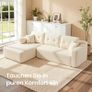 Modular Corner Sofa with Chaise Longue  Creamy White Corduroy Image 4