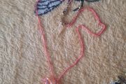 girls pink horse necklace