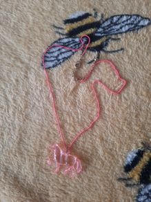 girls pink horse necklace