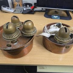 copper and brass paraffin lamps