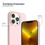 Liquid Silicone Shockproof Case For iPhone 13 Pro Luxury Soft Phone Cover Chalk Pink New - FHT9IP13PLK Image 2
