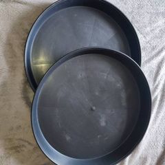 2x 45cm Plant Pot Saucers  Drip Trays Black