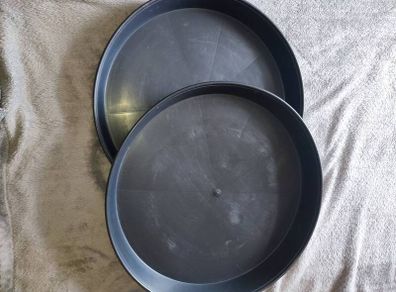 2x 45cm Plant Pot Saucers  Drip Trays Black