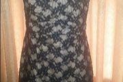 Awear midi pencil Black/cream sleveless lace dress size UK14 EUR42 Postage included
