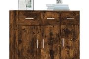 Sideboard Smoked Oak 91x28x75 cm Engineered Wood