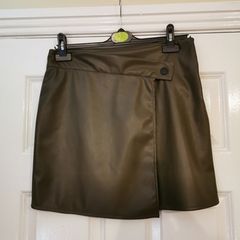 Amazing Leather Look Skirt size 12 + matching belt available