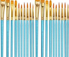 20 Pcs Face Paint Brushes for Children Watercolor, Acrylic Gouache and Oil Painting Suitable for Decorations, Models, Figurines, Nail Art
