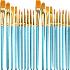 20 Pcs Face Paint Brushes for Children Watercolor, Acrylic Gouache and Oil Painting Suitable for Decorations, Models, Figurines, Nail Art