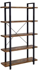 Sturdy 5-Tier Living Room Industrial Design Bookcase - Free Delivery Nationwide
