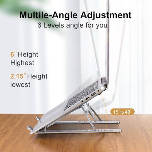 New Sale | Aluminum Adjustable Laptop Stand For Desk, Foldable Laptop Holder For Desk