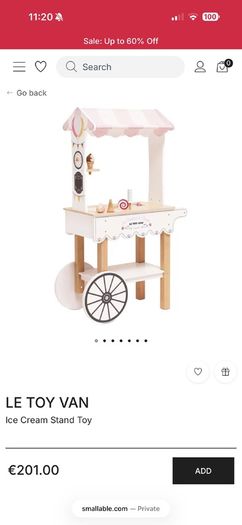 Wooden ice cream truck