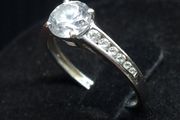 Vintage 9ct White Gold Solitaire Ring 375 Hallmarked Size 54