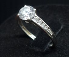 Vintage 9ct White Gold Solitaire Ring 375 Hallmarked Size 54