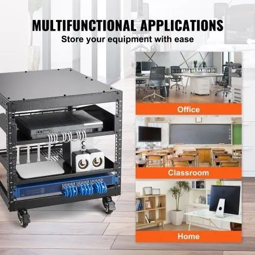 9U 4 Post Open Frame Server Rack Network Enclosure 58.4-101.6 cm Adjustable Depth