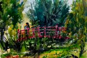 Japanese gardens watercolour