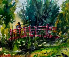 Japanese gardens watercolour