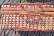 Wicker Vintage Picnic Basket plus Set 4 Mugs,Plates and Cutlery.