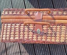 Wicker Vintage Picnic Basket plus Set 4 Mugs,Plates and Cutlery.