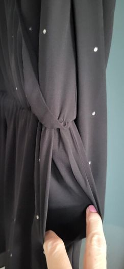 NEXT black chiffon layered playsuit with diamante detail Sz 6UK (Fit 8UK) - Bnwt Rrp 63
