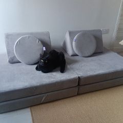 Possum Play Couch, modular play sofa in grey