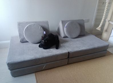 Possum Play Couch, modular play sofa in grey