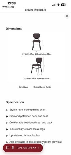 Ez living dining chairs