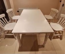 Extremely Solid White 5Ft Wooden Kitchen Dining Table - Can Deliver