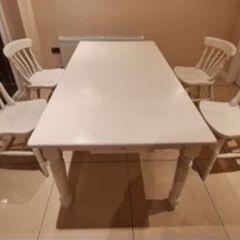 Extremely Solid White 5Ft Wooden Kitchen Dining Table - Can Deliver