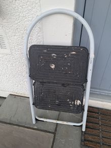 Two-step folding ladder