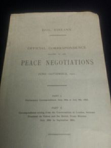 1921 Dail Ireland Official Correspondence Peace Negotiations