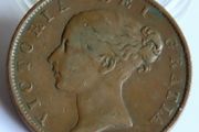 1844 Halfpenny Victoria scarcer year Copper