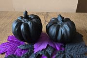 2 Pumpkins and some artificial leaves