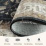 Machine Washable Rugs 180x270 cm Vintage Area Rug Low Pile Anti-Slip Carpet with Print Pattern for Living Room Bedroom Home Office Indoor Black/Beige Image 3