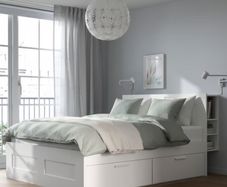 IKEA King (202x152cm) bed, storage, premium hybrid mattress